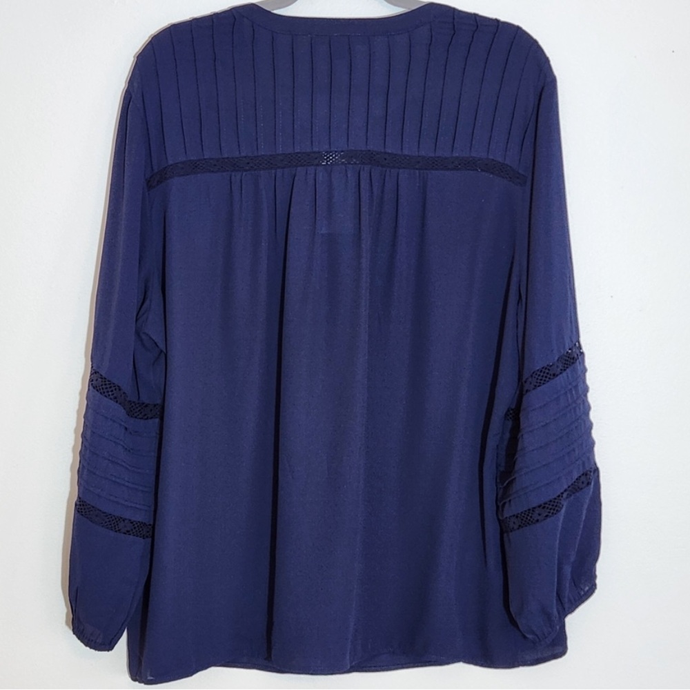 Daniel Rainn Navy Boho Blouse Size XXL NWT - Picture 4 of 9